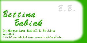 bettina babiak business card